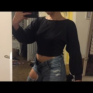 Cute crop long sleeve blouse
